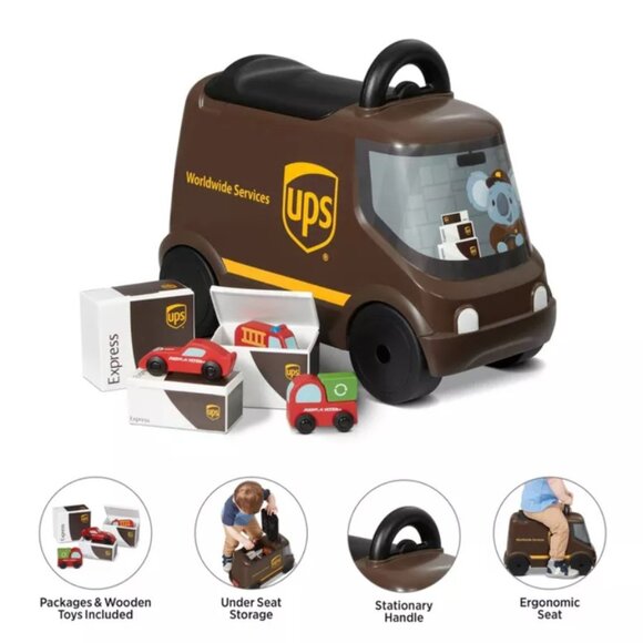 NEW Radio Flyer UPS Delivery Truck Toy Car Baby Toy Pretend Play Ride On Push - Picture 5 of 16